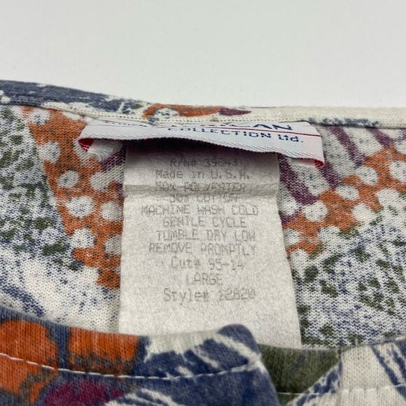 Vintage Floral Abstract Wildlife Nature Womens Henley 80s Shirt Fits like Medium - Picture 6 of 8